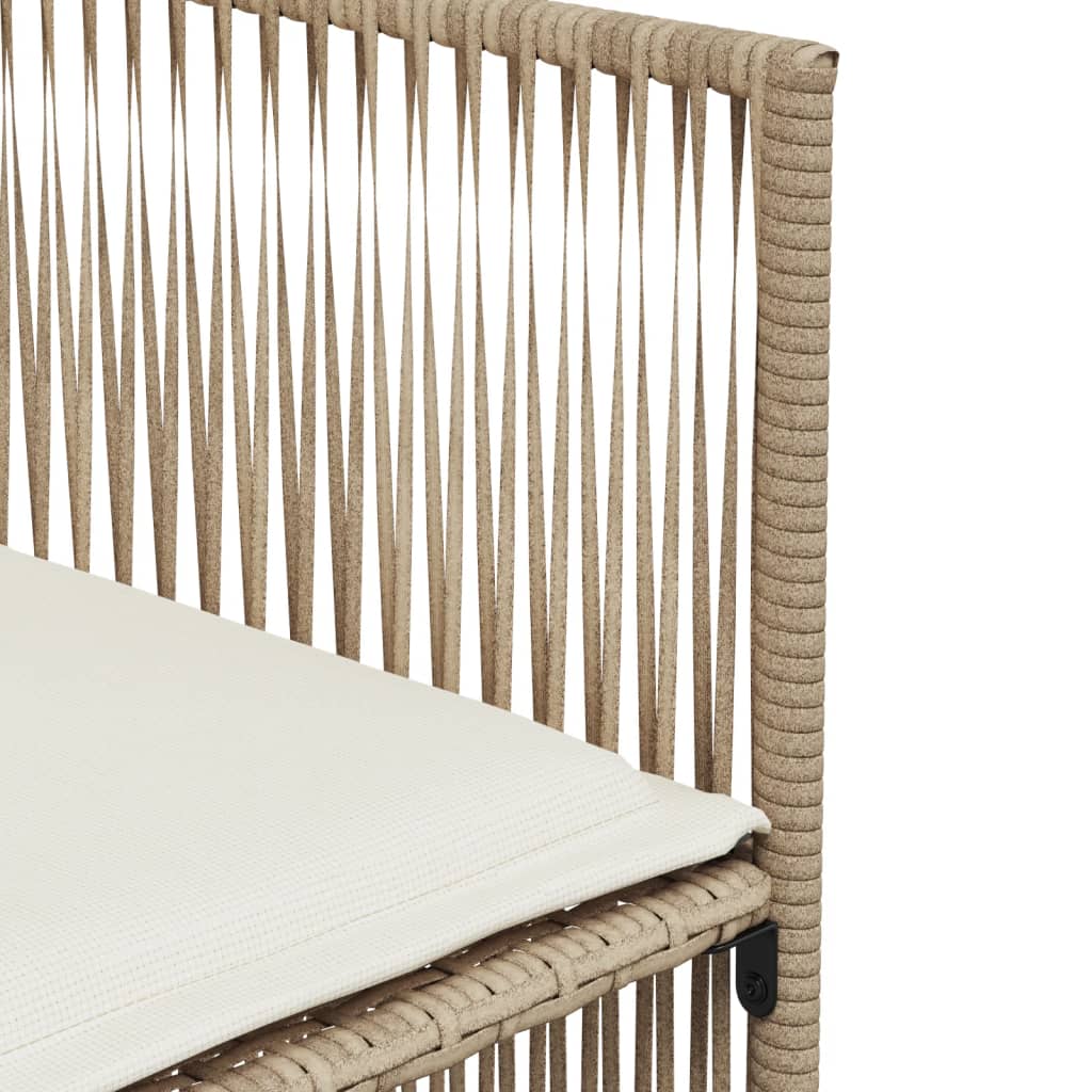 Ensemble à manger de jardin et coussins 7 pcs beige poly rotin - XIOS