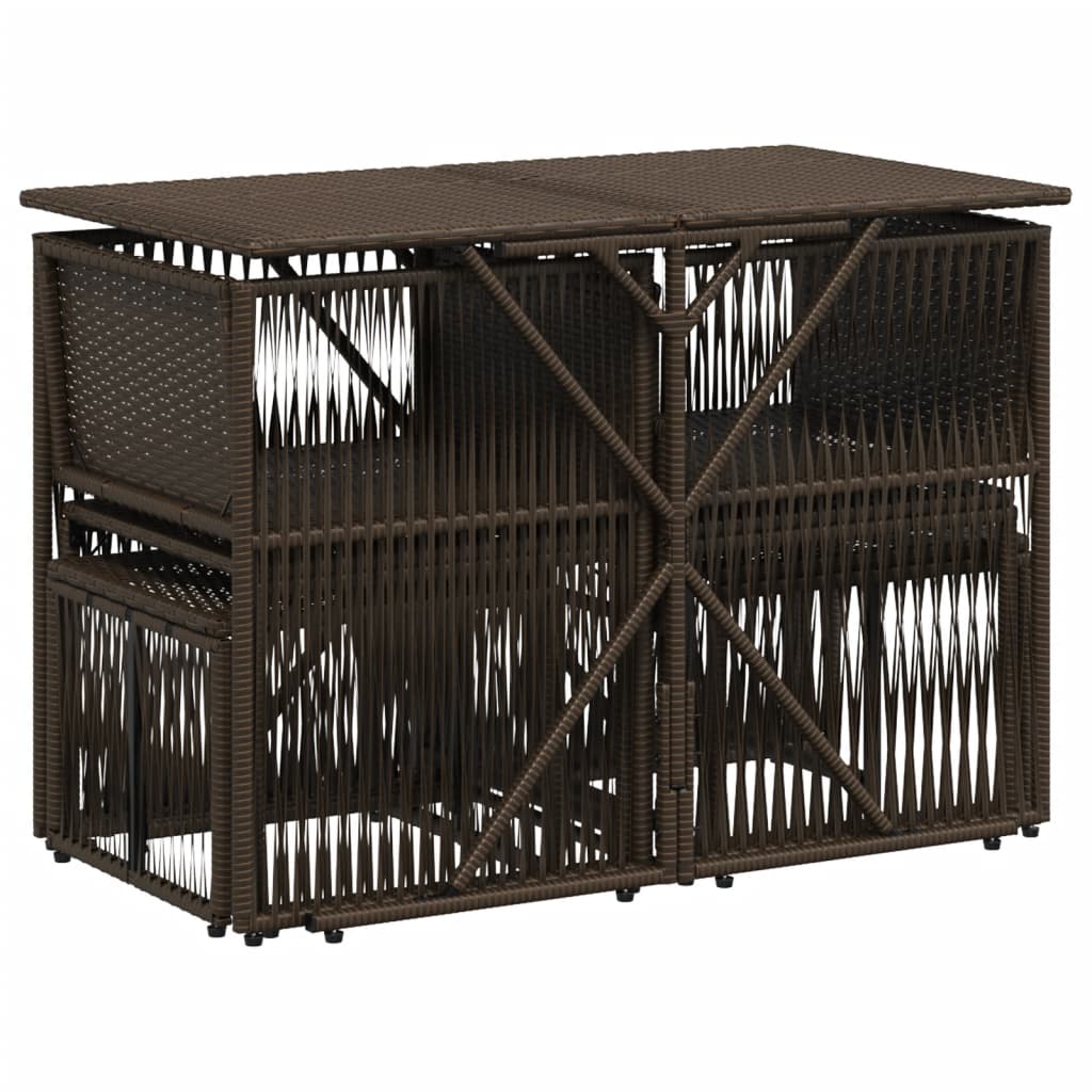 Ensemble à manger de jardin et coussins 7 pcs marron poly rotin - XIOS