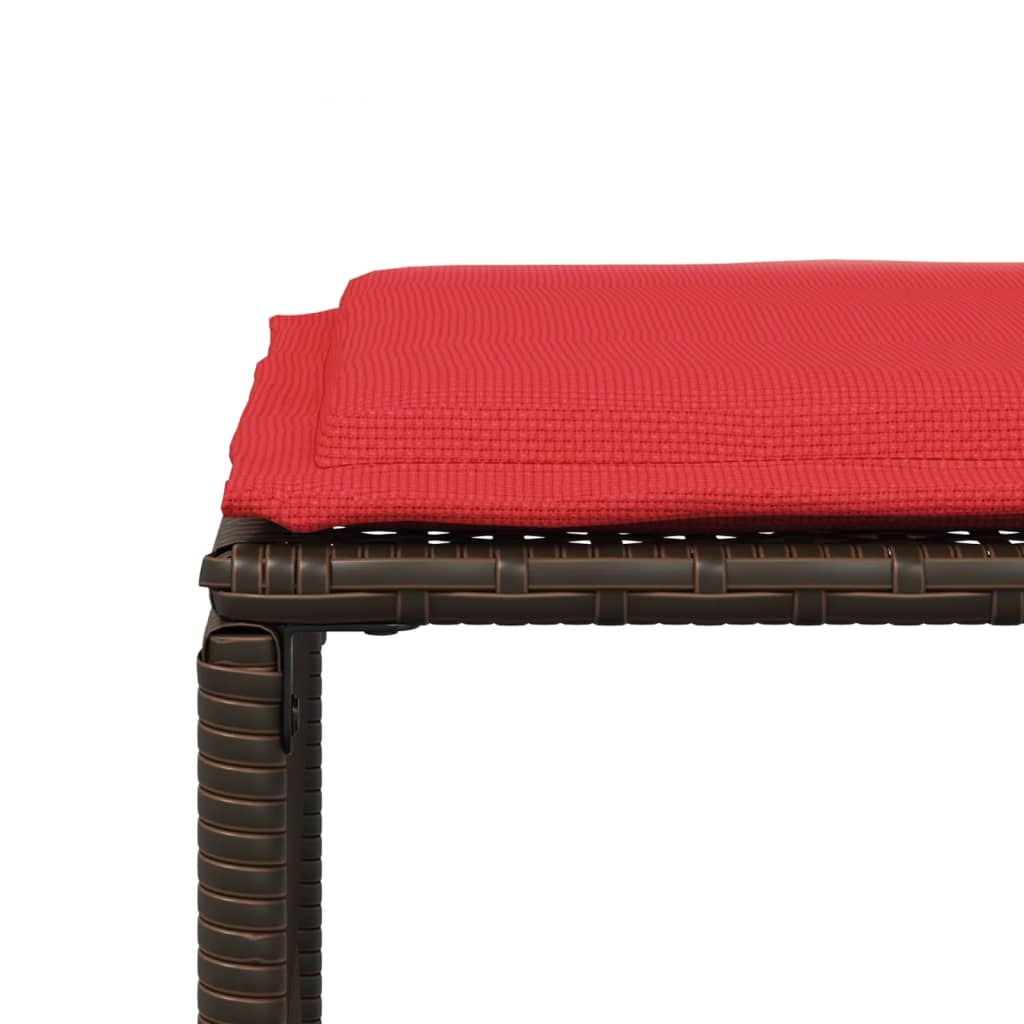 Ensemble à manger de jardin et coussins 7 pcs marron poly rotin - XIOS