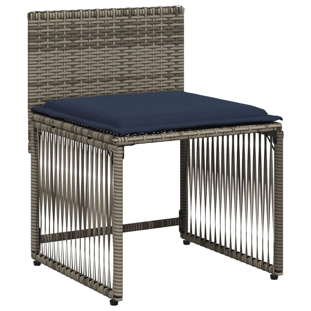 Ensemble à manger de jardin 7 pcs coussins gris résine tressée - XIOS