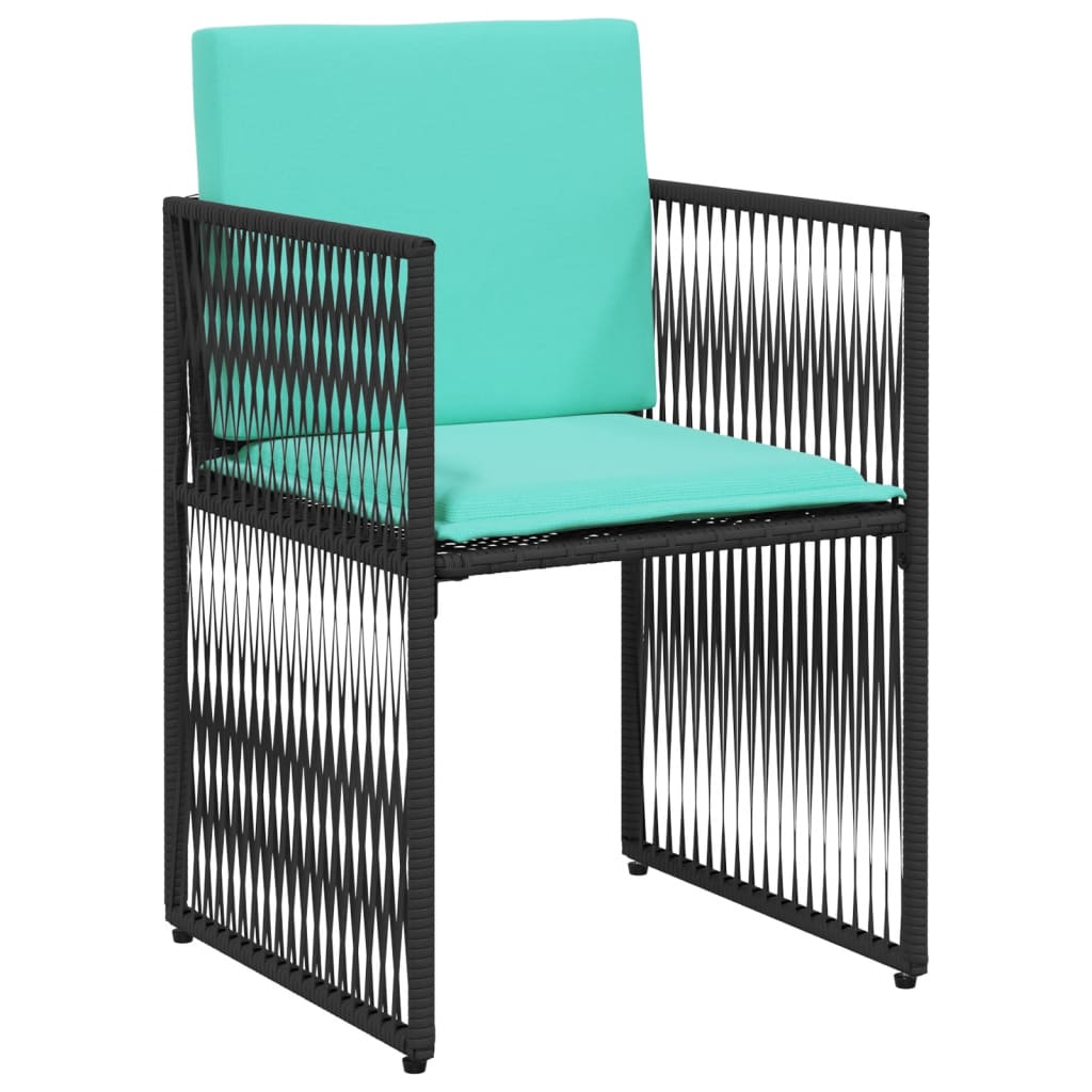Ensemble à manger de jardin 7 pcs coussins noir résine tressée - XIOS