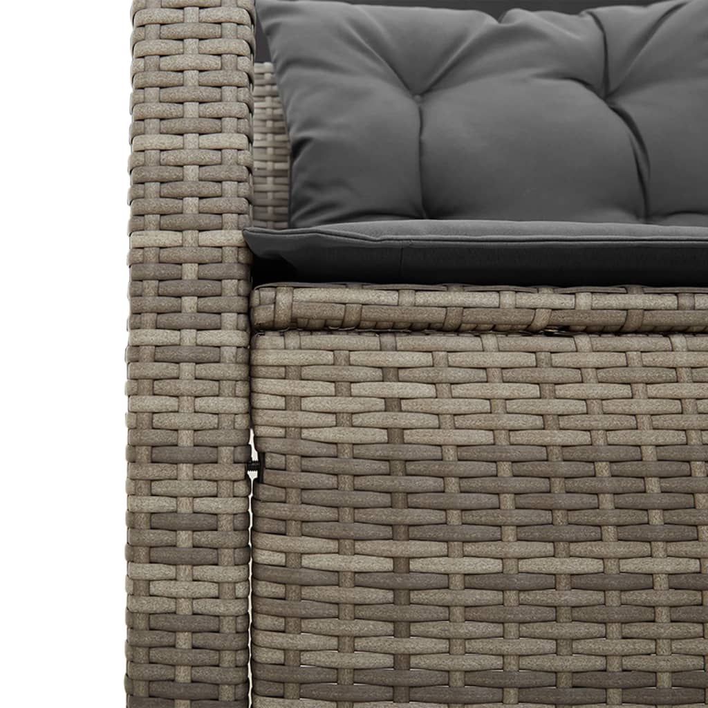 Canapé de jardin avec table et coussins en forme de L gris - XIOS