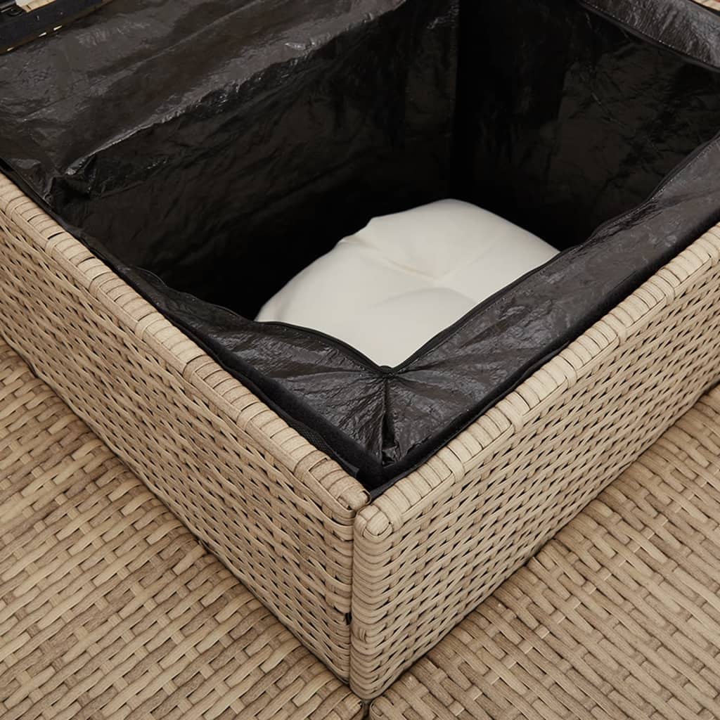 Canapé de jardin avec table et coussins en forme de L beige Salons de jardin vidaXL