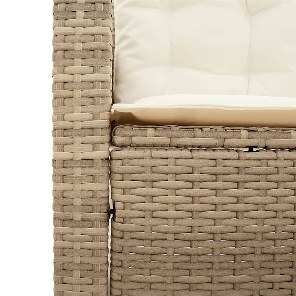 Canapé de jardin avec table et coussins en forme de L beige Salons de jardin vidaXL