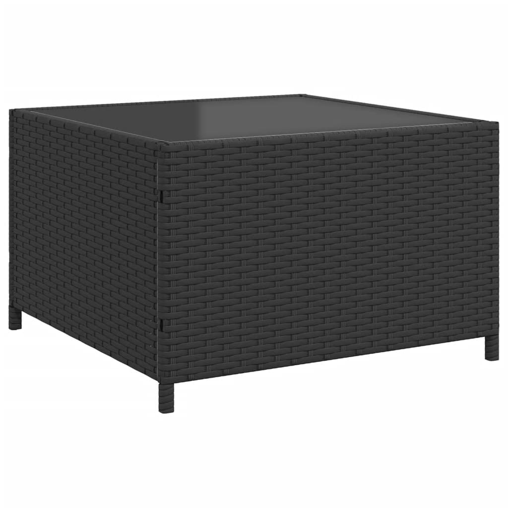 Canapé de jardin avec table et coussins en forme de L noir - XIOS