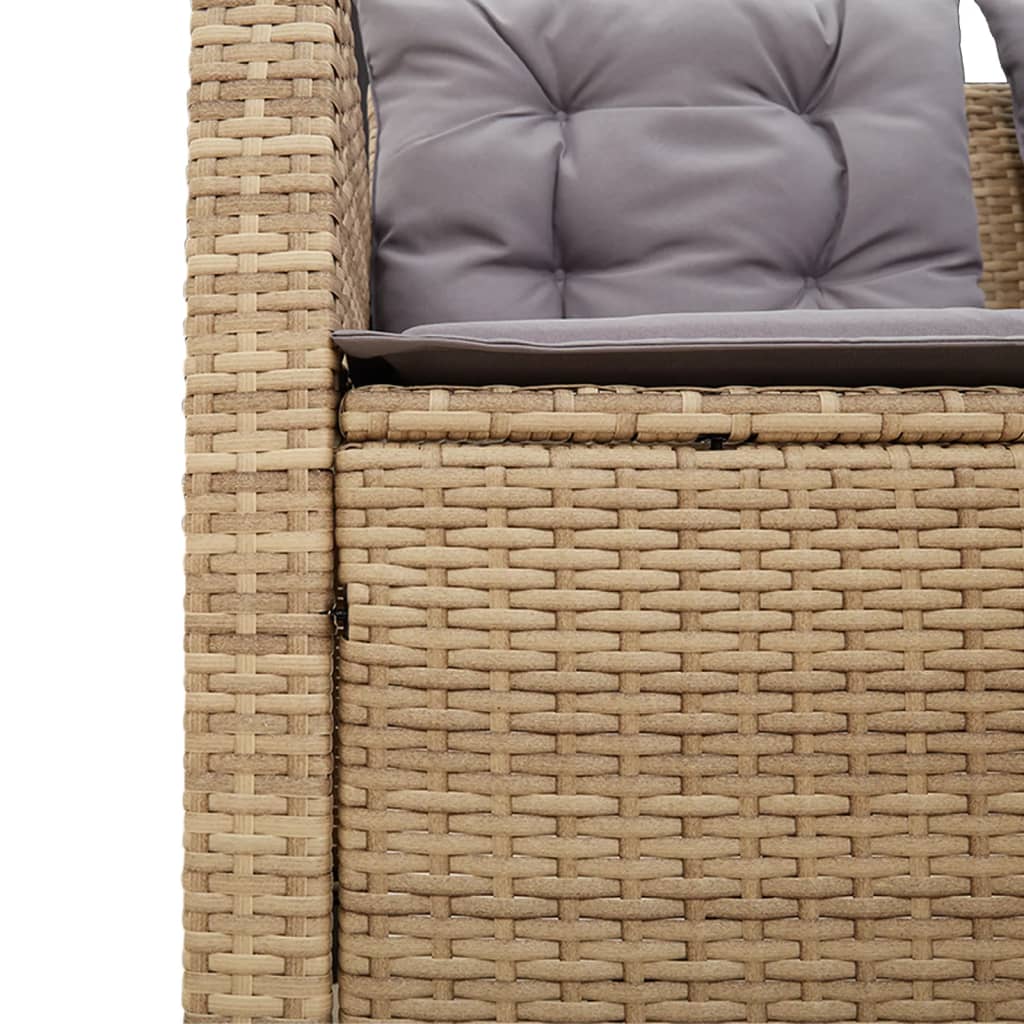 Canapé de jardin avec table et coussins en forme de L beige - XIOS