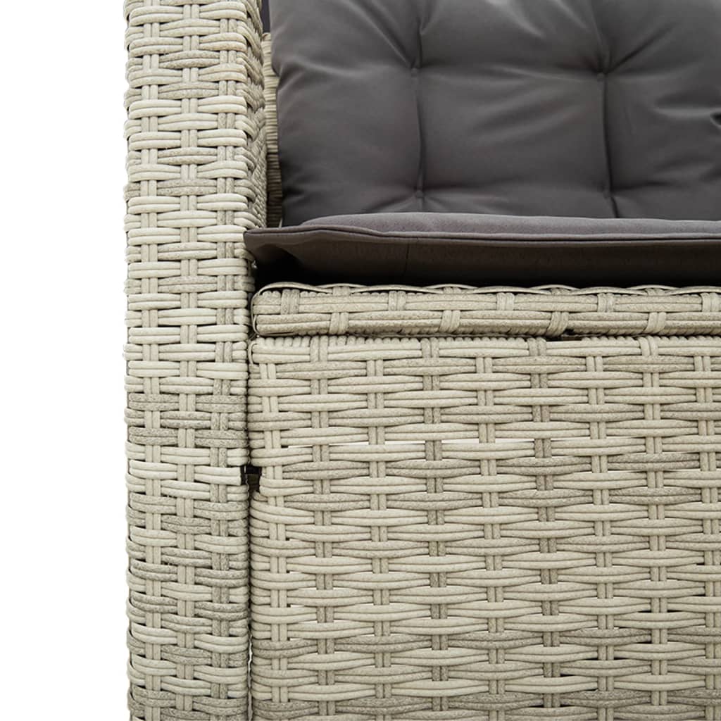 Canapé de jardin et table et coussins en forme de L gris clair Salons de jardin vidaXL