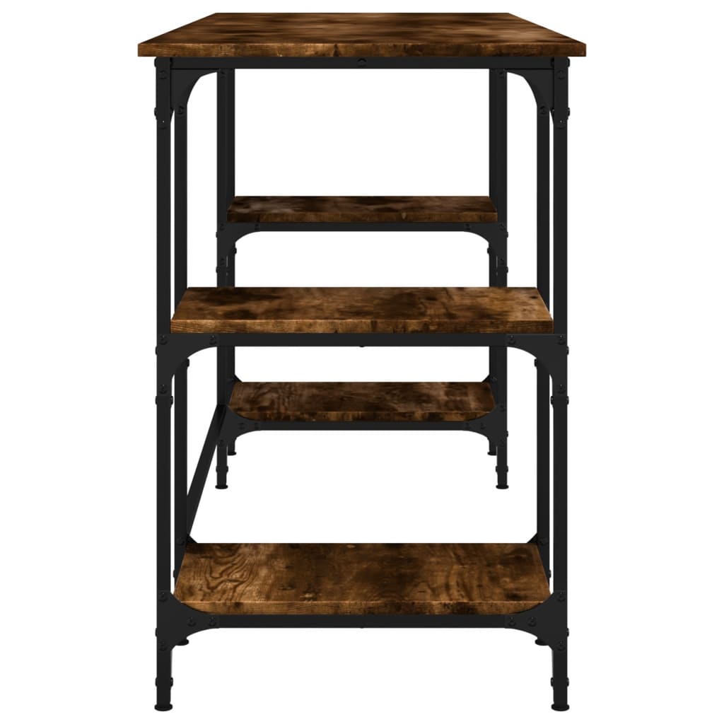 Bureau chêne fumé 140x50x75 cm métal et bois d'ingénierie - XIOS