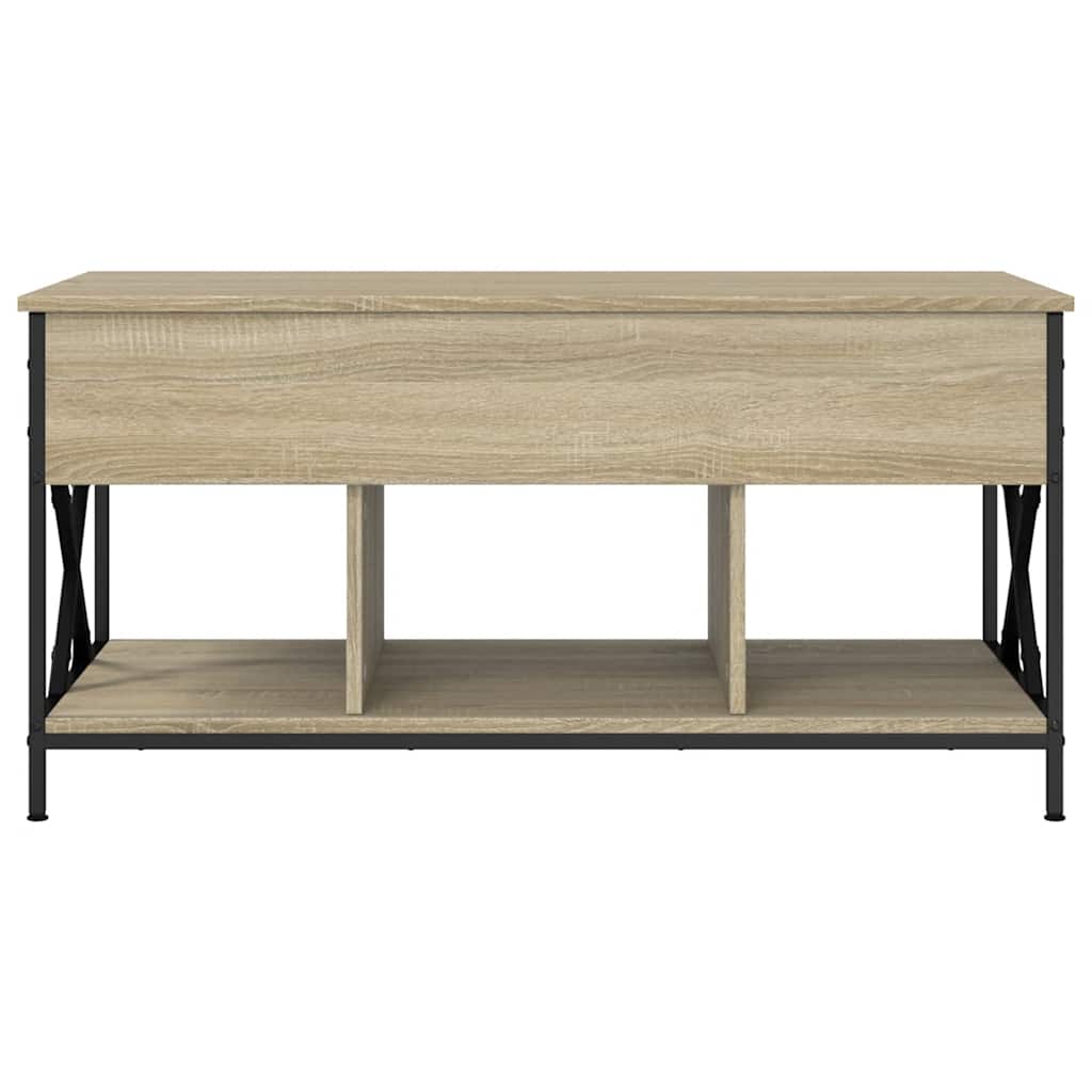 Table basse chêne sonoma 100x55x50cm bois d'ingénierie et métal - XIOS