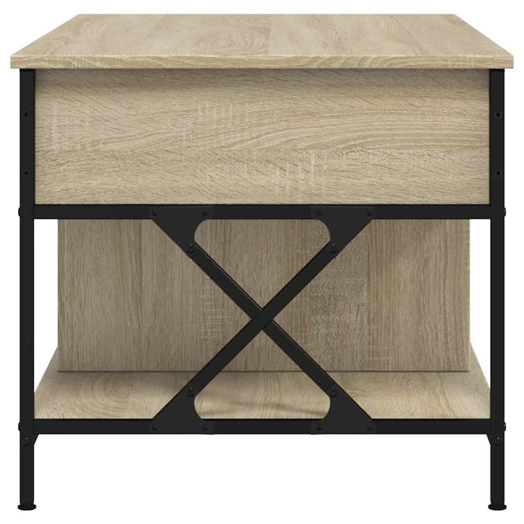Table basse chêne sonoma 100x55x50cm bois d'ingénierie et métal - XIOS