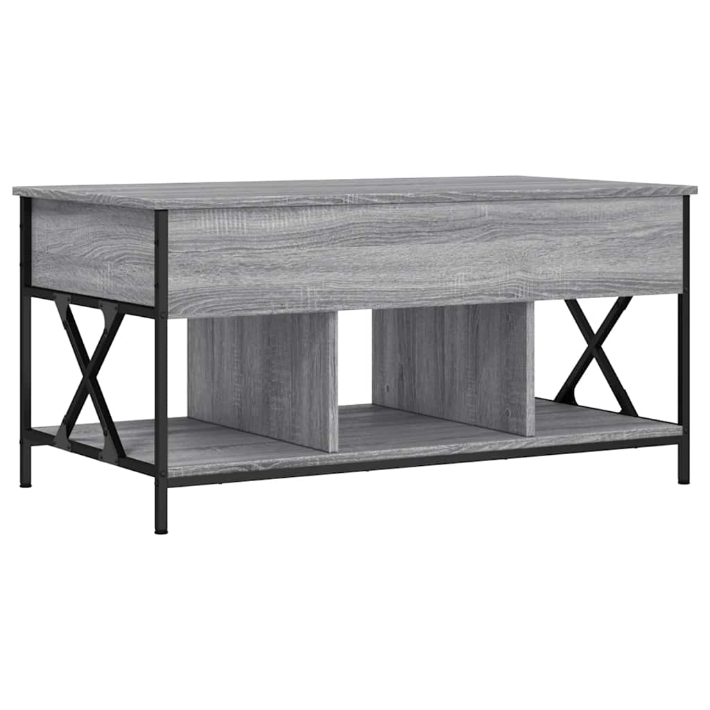 Table basse sonoma gris 100x55x50 cm bois d'ingénierie et métal - XIOS