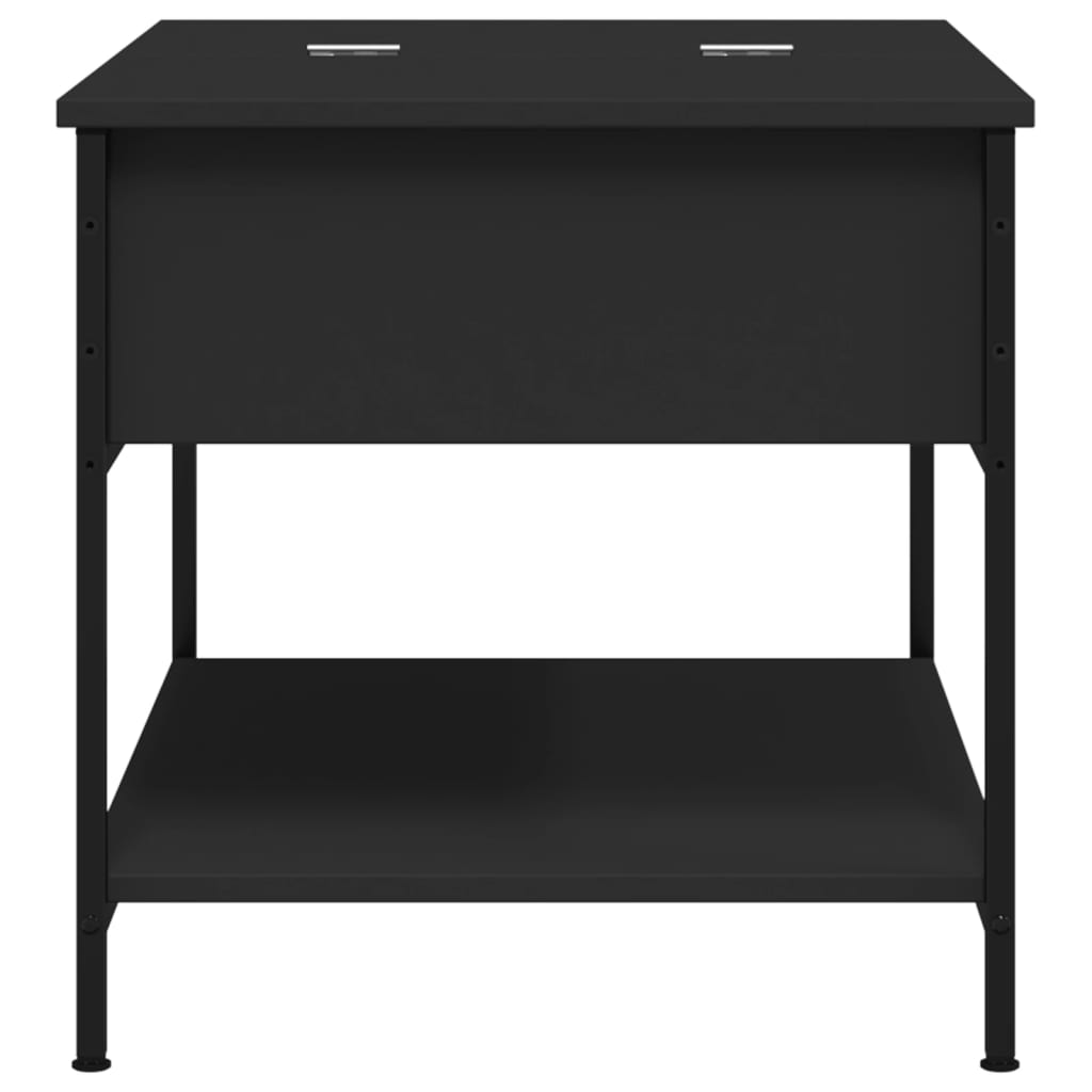 Table basse noir 70x50x50 cm bois d'ingénierie et métal - XIOS