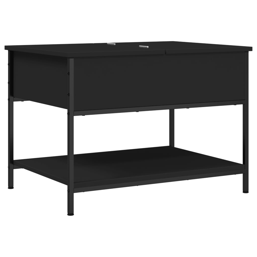 Table basse noir 70x50x50 cm bois d'ingénierie et métal - XIOS