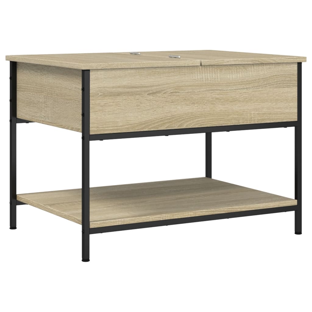 Table basse chêne sonoma 70x50x50 cm bois d'ingénierie et métal - XIOS