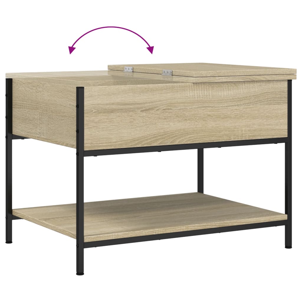 Table basse chêne sonoma 70x50x50 cm bois d'ingénierie et métal - XIOS