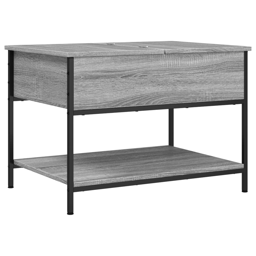 Table basse sonoma gris 70x50x50 cm bois d'ingénierie et métal - XIOS