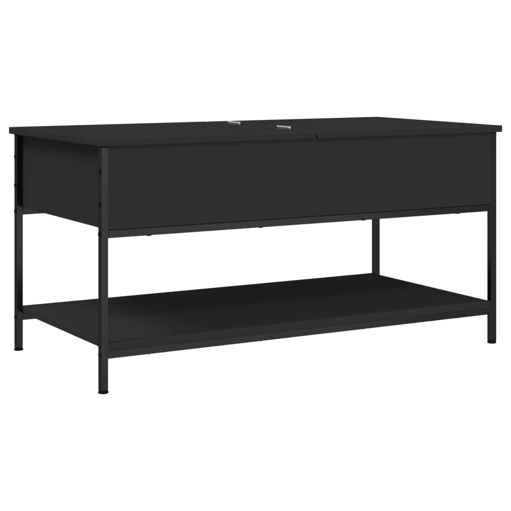 Table basse noir 100x50x50 cm bois d'ingénierie et métal - XIOS