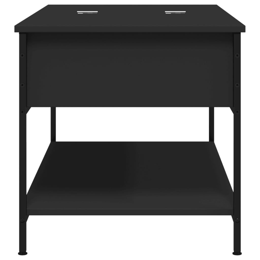 Table basse noir 100x50x50 cm bois d'ingénierie et métal - XIOS