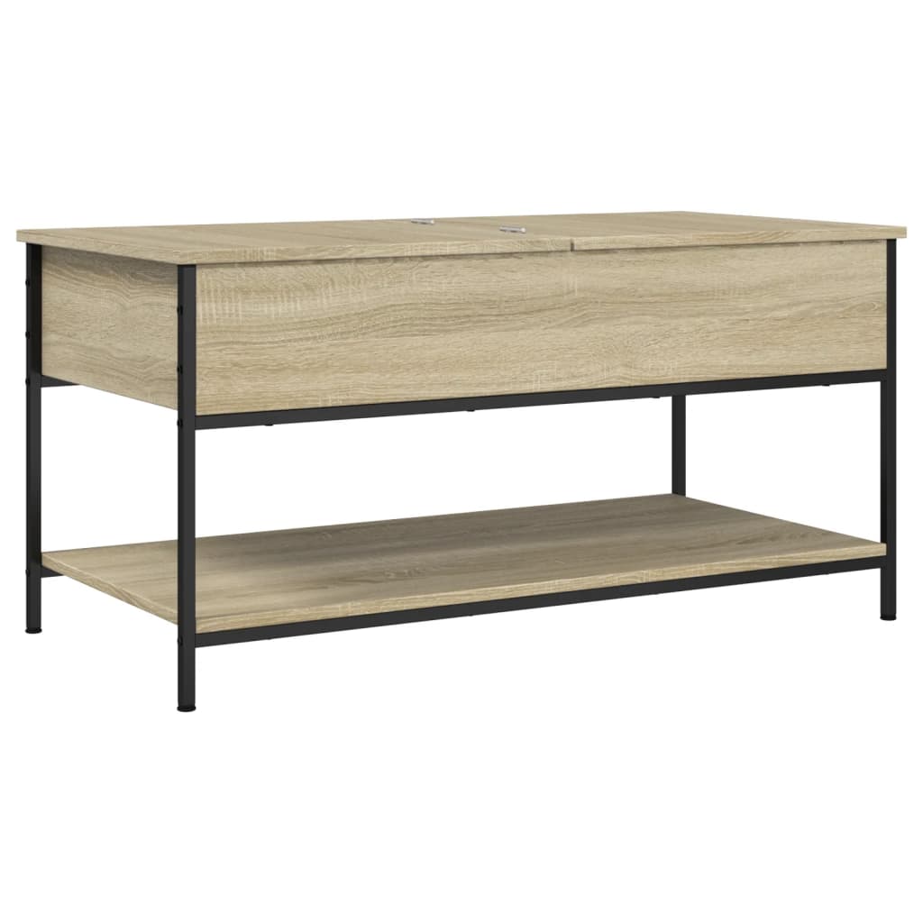 Table basse chêne sonoma 100x50x50cm bois d'ingénierie et métal - XIOS