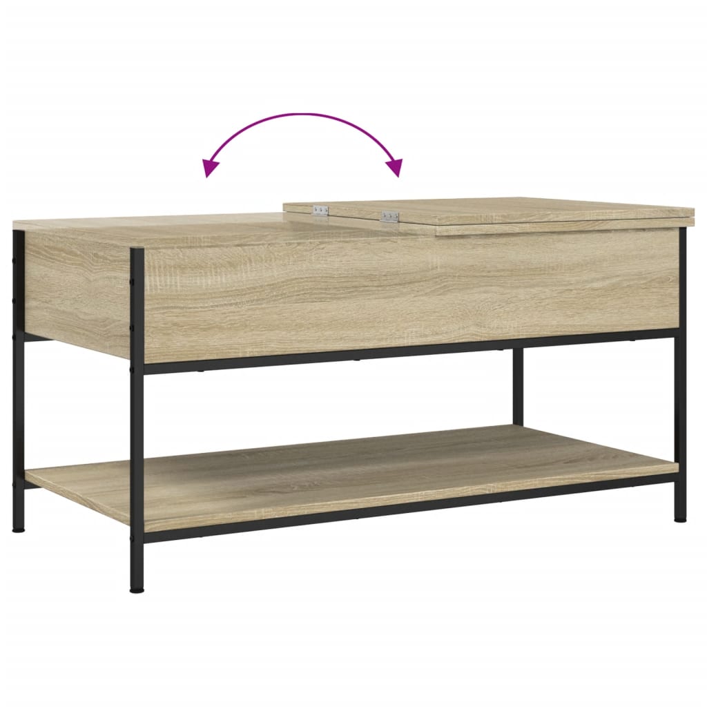 Table basse chêne sonoma 100x50x50cm bois d'ingénierie et métal - XIOS