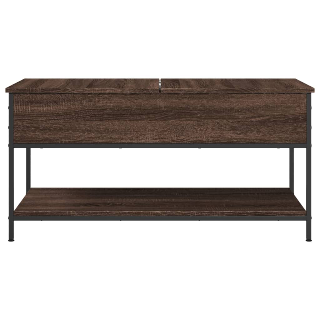 Table basse chêne marron 100x50x50cm bois d'ingénierie et métal - XIOS