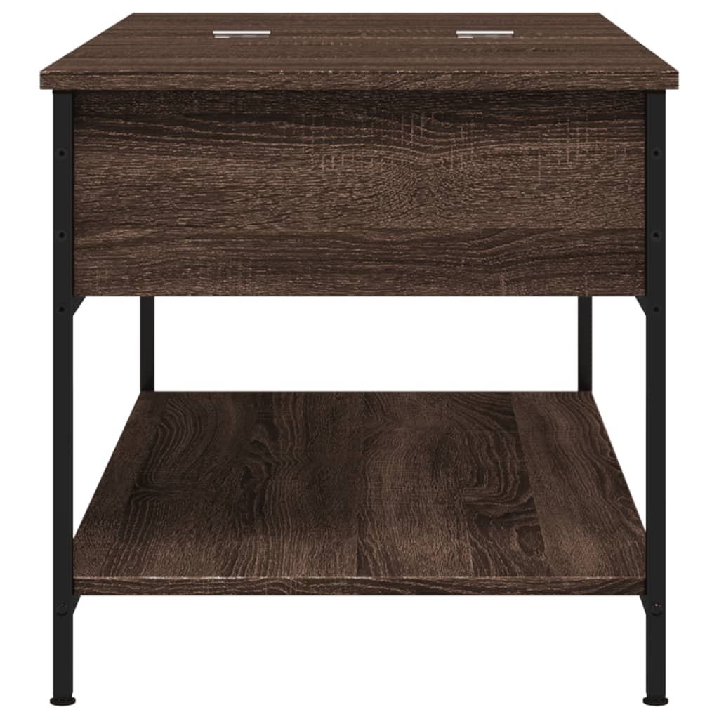 Table basse chêne marron 100x50x50cm bois d'ingénierie et métal - XIOS
