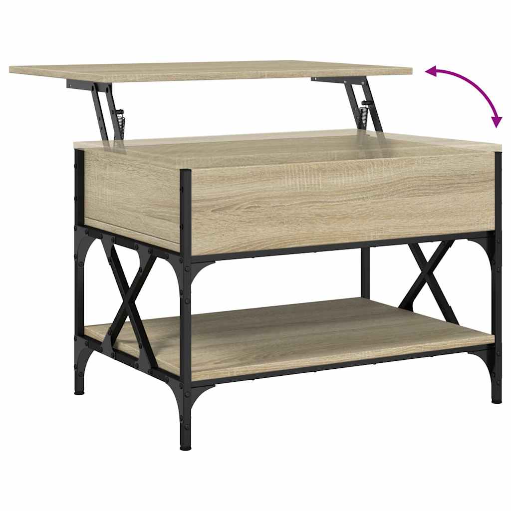 Table basse chêne sonoma 70x50x50 cm bois d'ingénierie et métal - XIOS