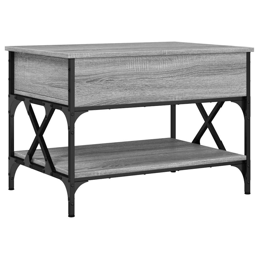 Table basse sonoma gris 70x50x50 cm bois d'ingénierie et métal - XIOS