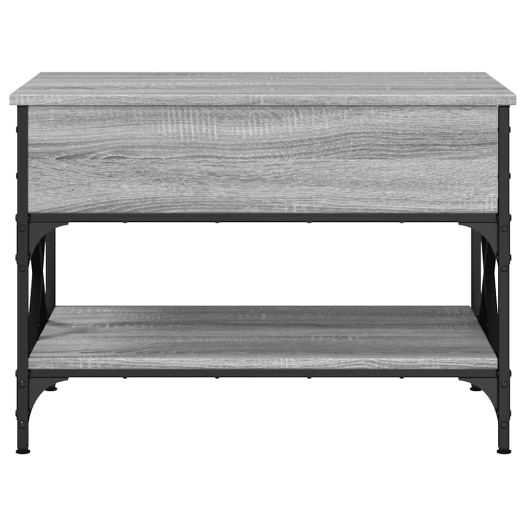 Table basse sonoma gris 70x50x50 cm bois d'ingénierie et métal - XIOS