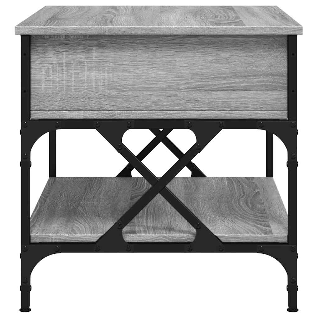 Table basse sonoma gris 70x50x50 cm bois d'ingénierie et métal - XIOS