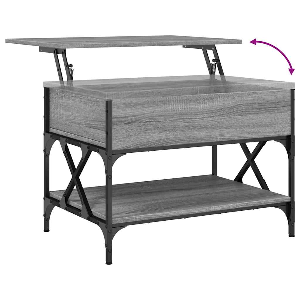 Table basse sonoma gris 70x50x50 cm bois d'ingénierie et métal - XIOS