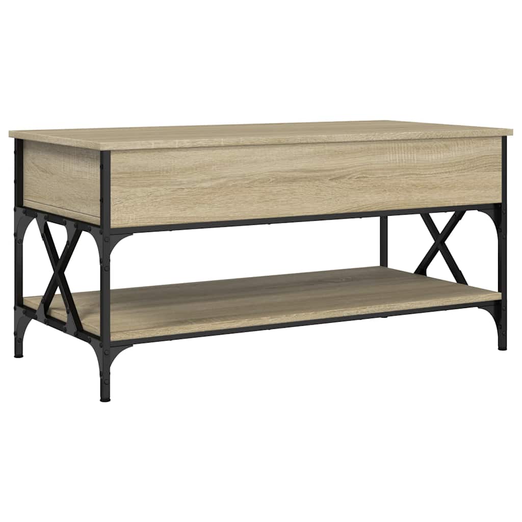 Table basse chêne sonoma 100x50x50cm bois d'ingénierie et métal - XIOS
