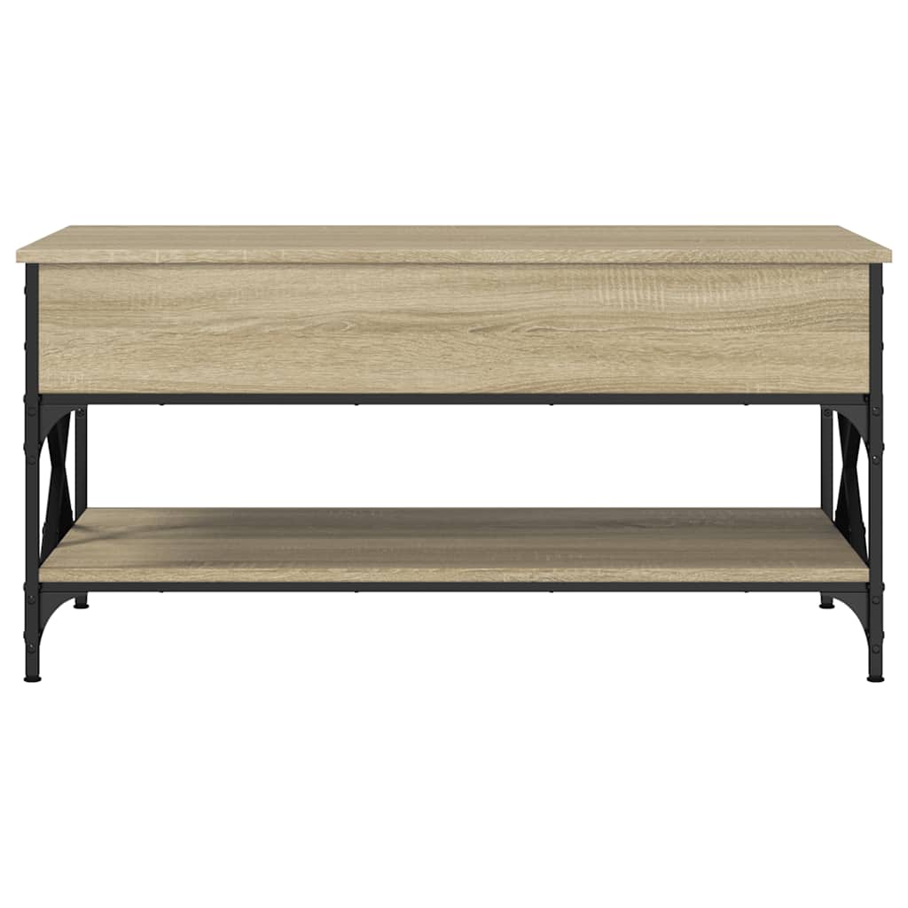Table basse chêne sonoma 100x50x50cm bois d'ingénierie et métal - XIOS