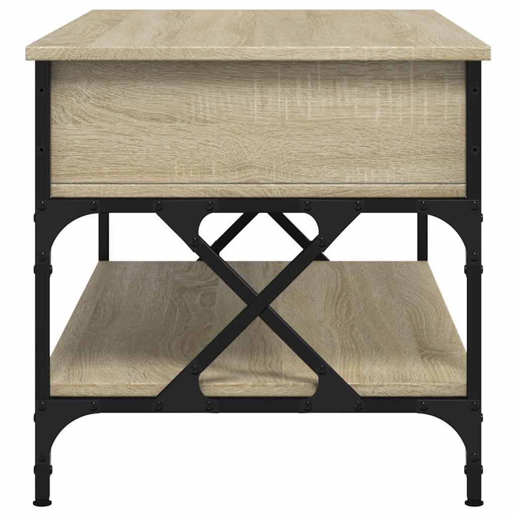 Table basse chêne sonoma 100x50x50cm bois d'ingénierie et métal - XIOS