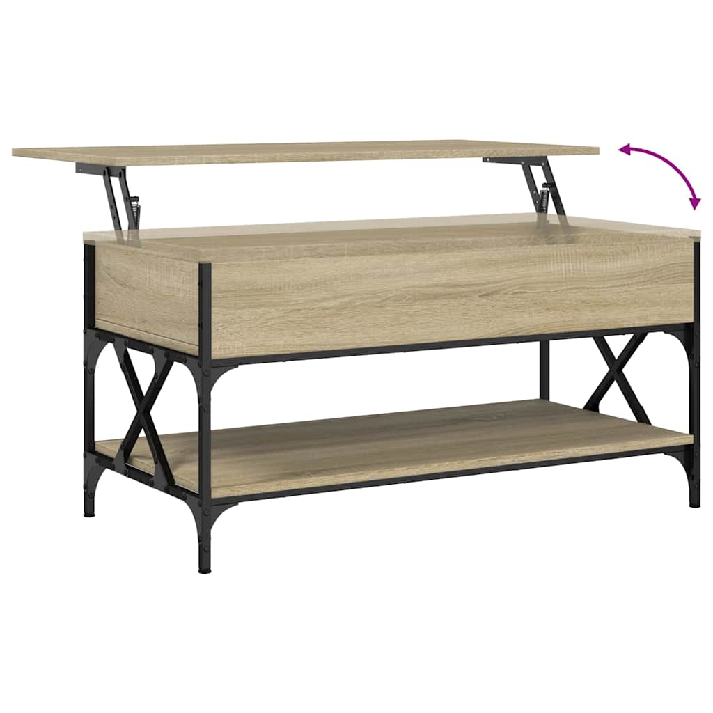 Table basse chêne sonoma 100x50x50cm bois d'ingénierie et métal - XIOS