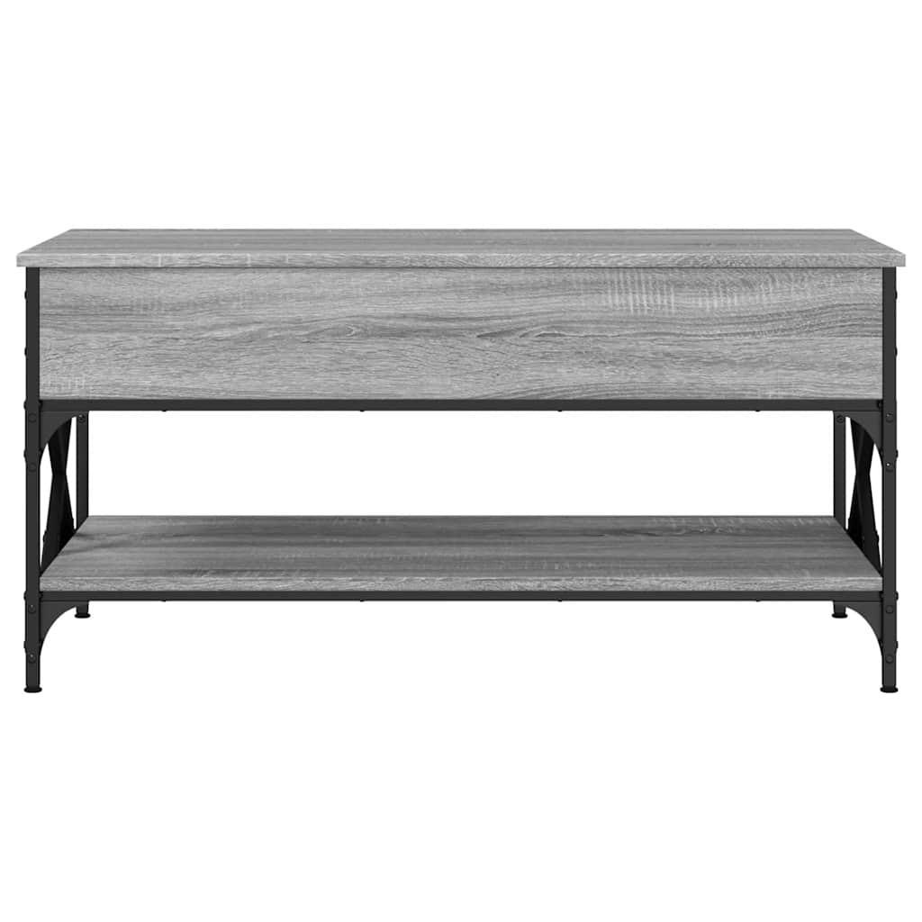 Table basse sonoma gris 100x50x50 cm bois d'ingénierie et métal - XIOS