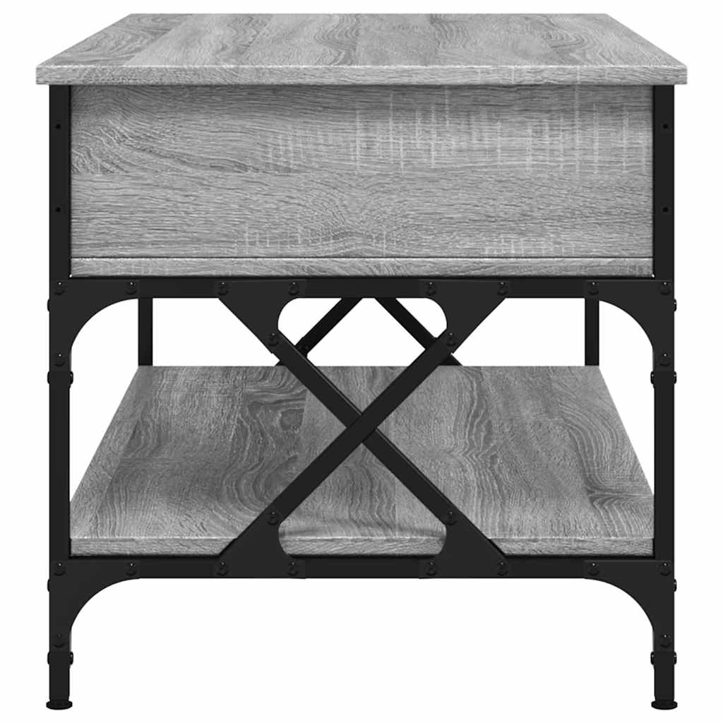 Table basse sonoma gris 100x50x50 cm bois d'ingénierie et métal - XIOS