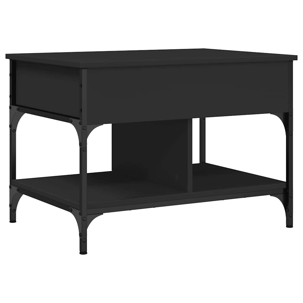 Table basse noir 70x50x50 cm bois d'ingénierie et métal - XIOS