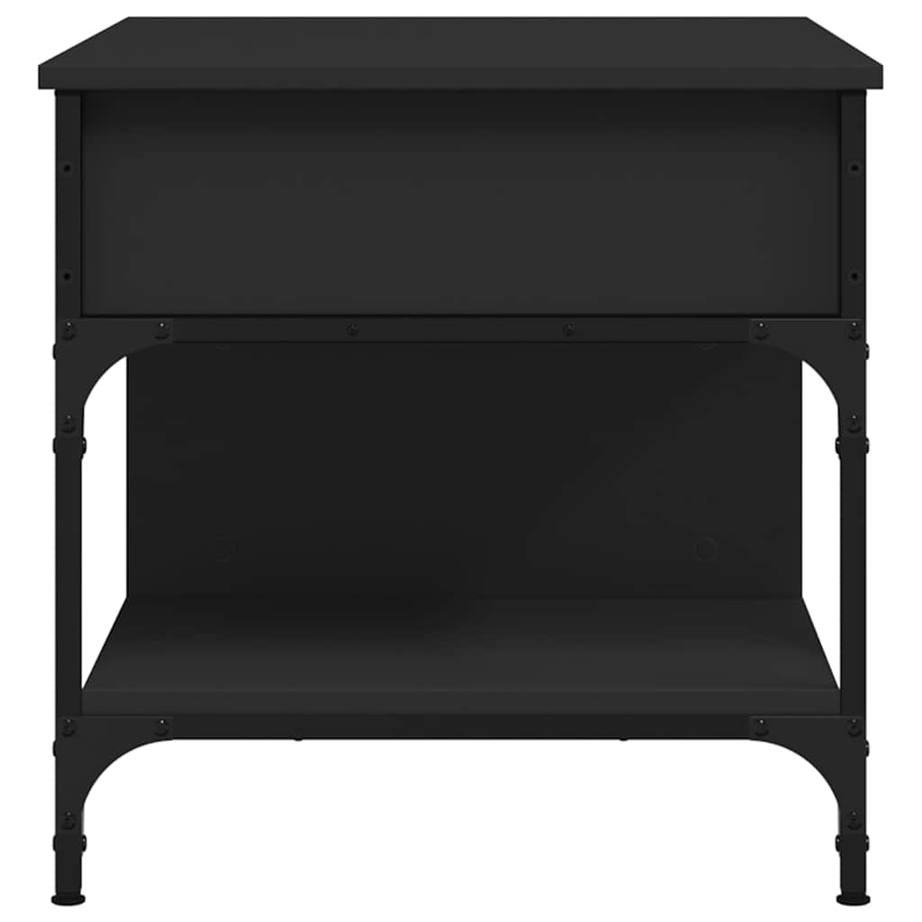 Table basse noir 70x50x50 cm bois d'ingénierie et métal - XIOS