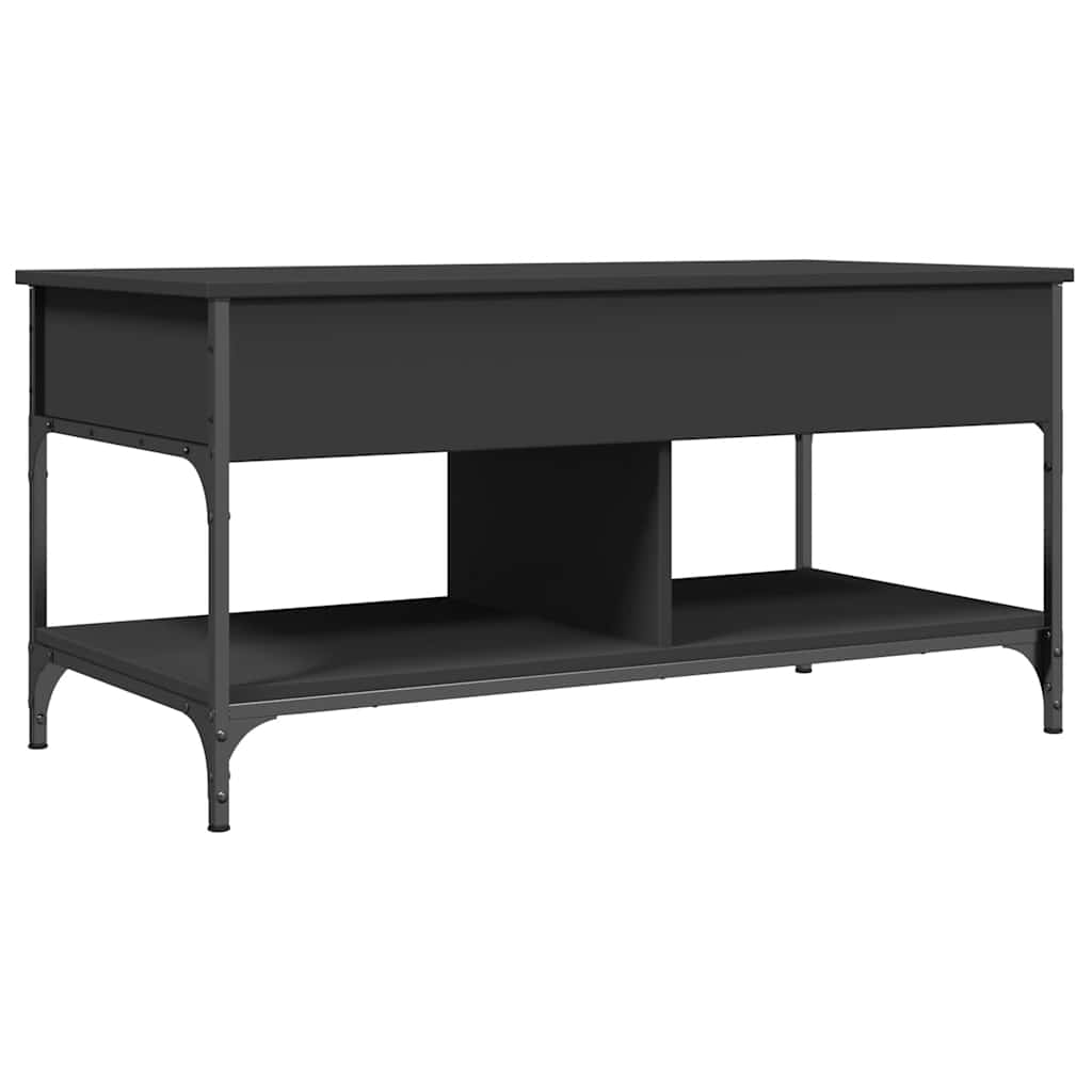Table basse noir 100x50x50 cm bois d'ingénierie et métal - XIOS