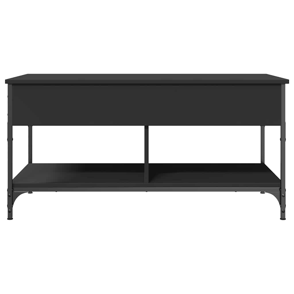 Table basse noir 100x50x50 cm bois d'ingénierie et métal - XIOS