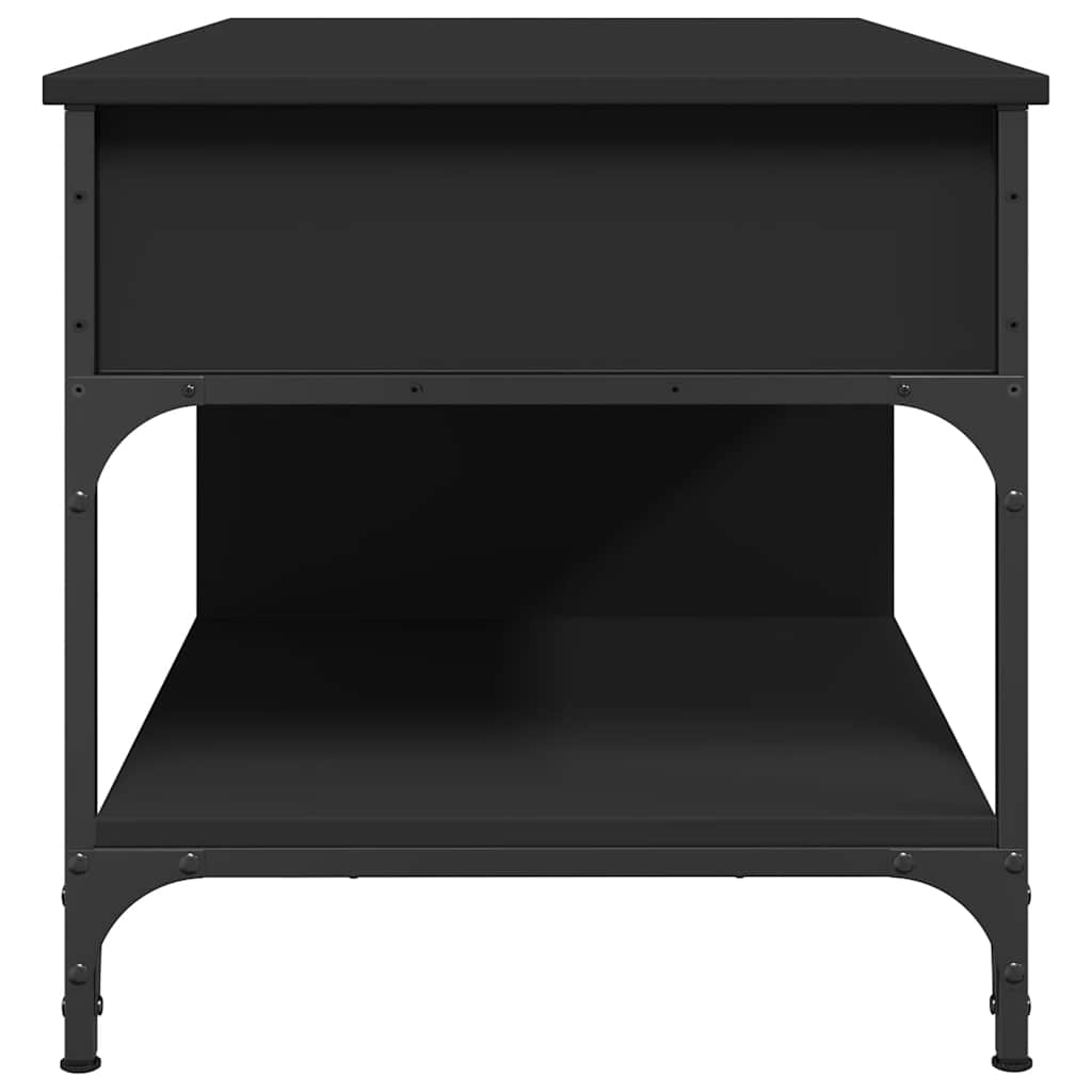 Table basse noir 100x50x50 cm bois d'ingénierie et métal - XIOS