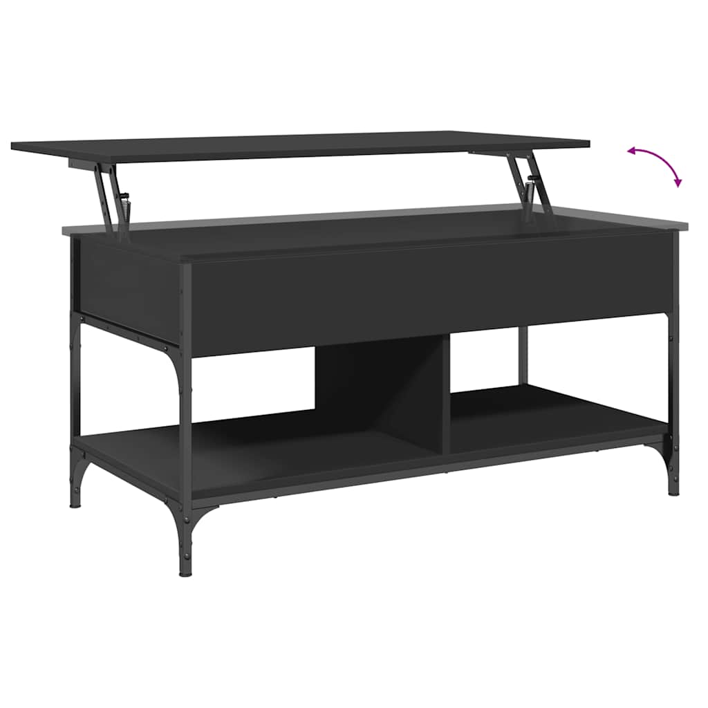 Table basse noir 100x50x50 cm bois d'ingénierie et métal - XIOS