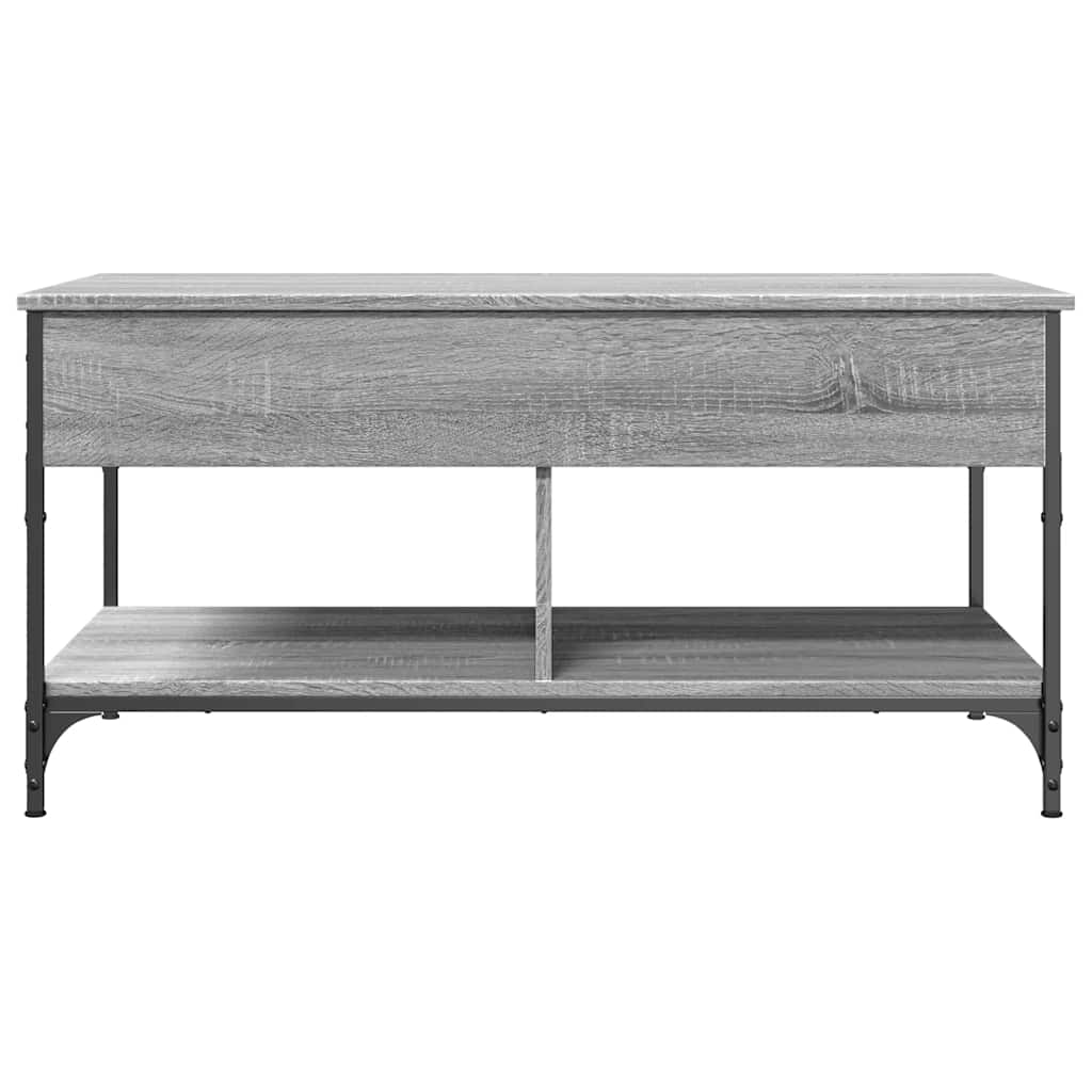 Table basse sonoma gris 100x50x50 cm bois d'ingénierie et métal - XIOS