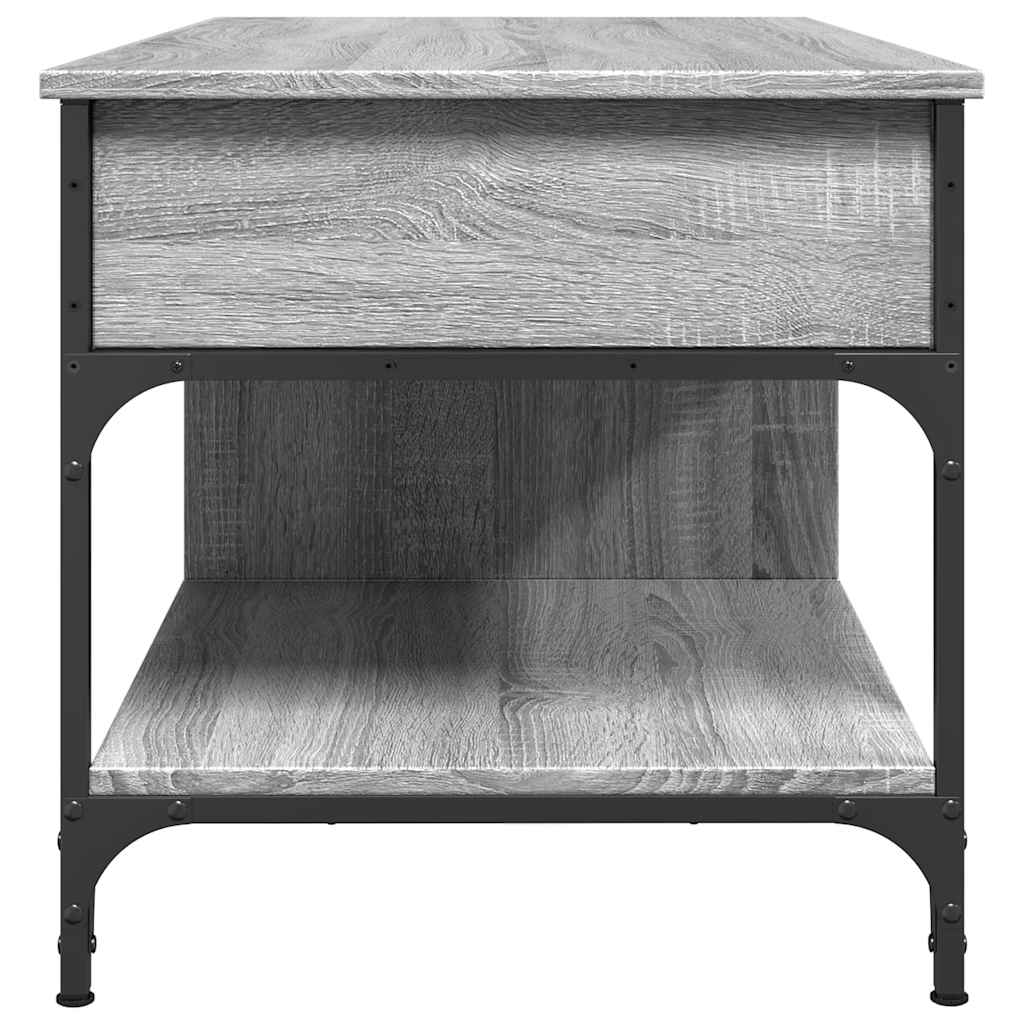 Table basse sonoma gris 100x50x50 cm bois d'ingénierie et métal - XIOS