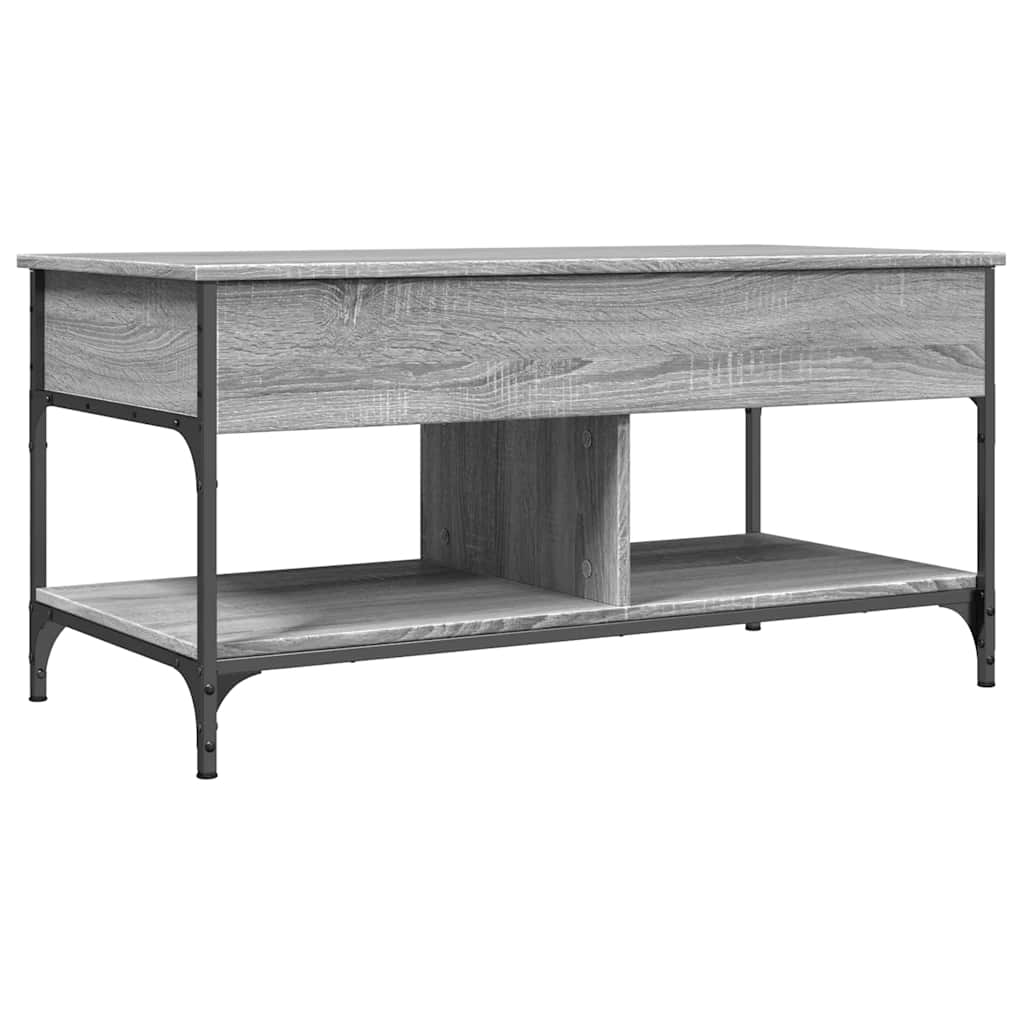Table basse sonoma gris 100x50x50 cm bois d'ingénierie et métal - XIOS
