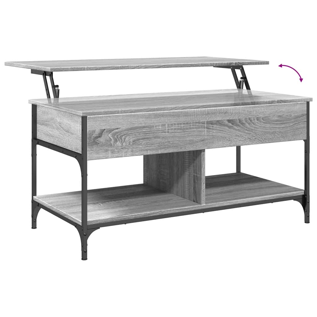 Table basse sonoma gris 100x50x50 cm bois d'ingénierie et métal - XIOS