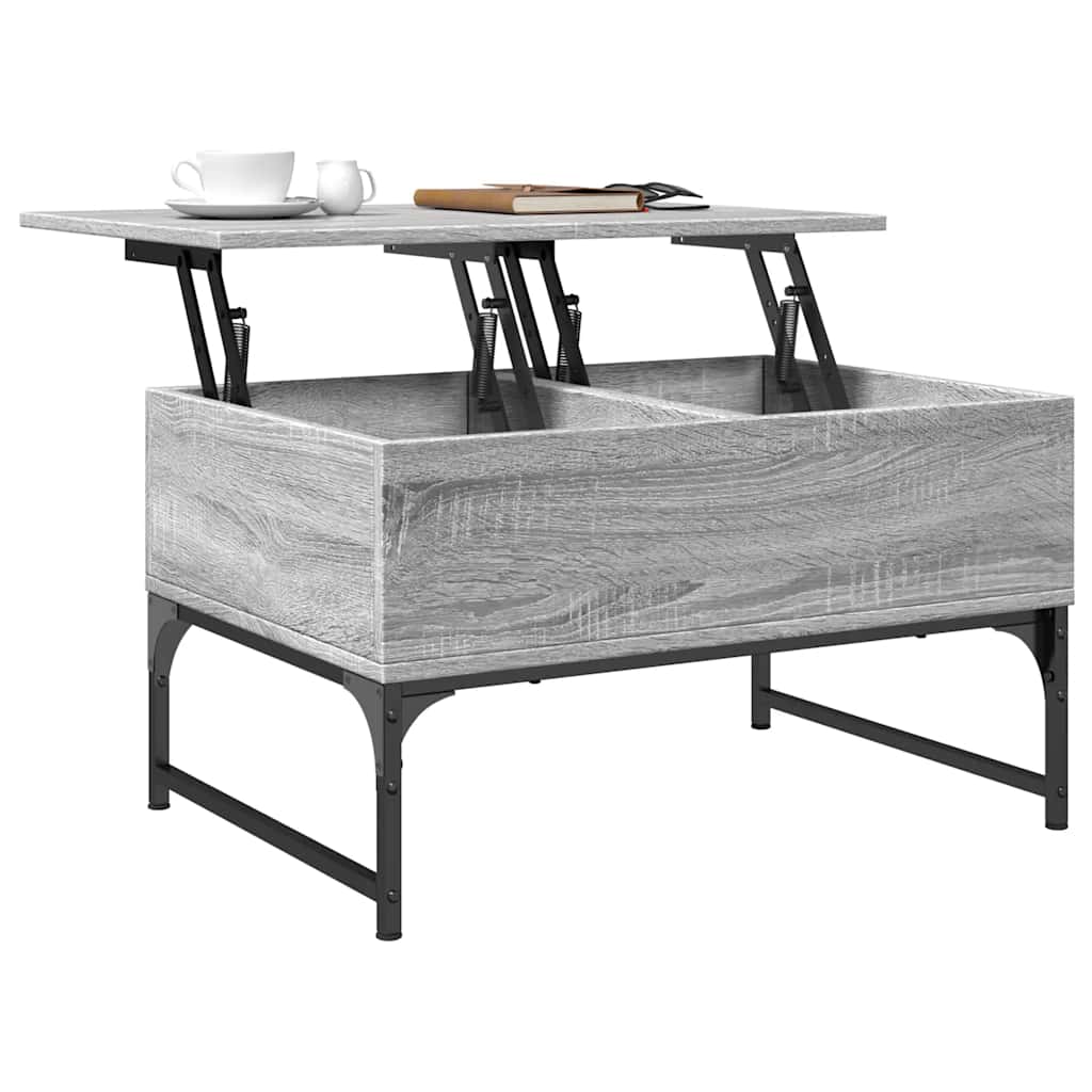 Table basse sonoma gris 70x50x40 cm bois d'ingénierie et métal - XIOS