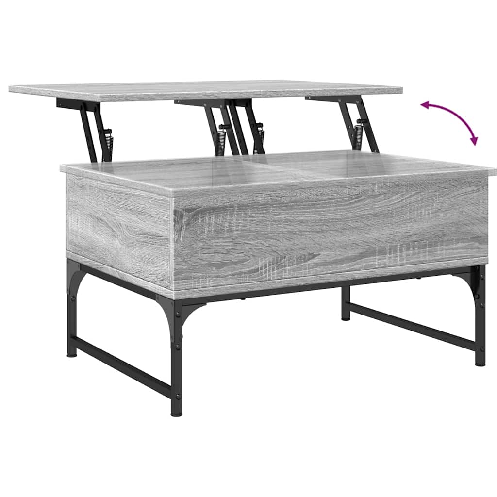 Table basse sonoma gris 70x50x40 cm bois d'ingénierie et métal - XIOS