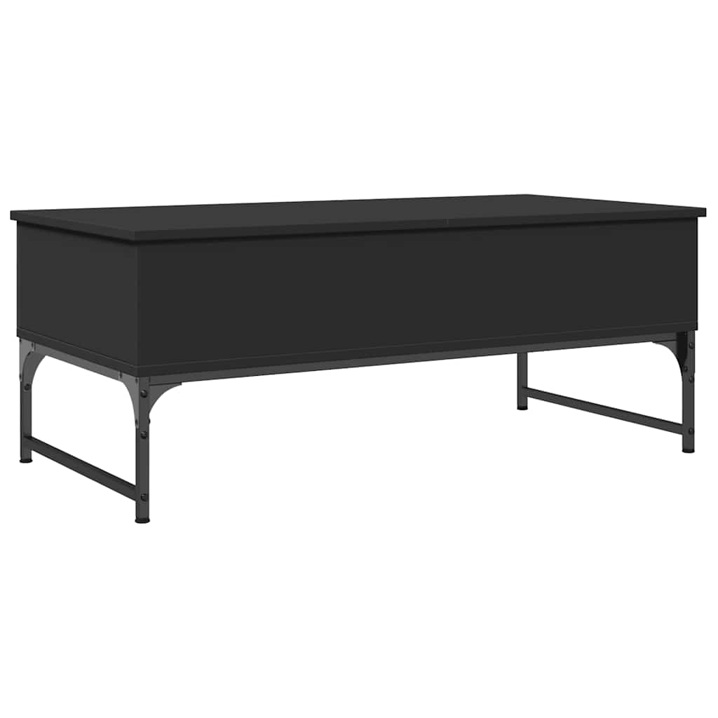 Table basse noir 100x50x40 cm bois d'ingénierie et métal - XIOS